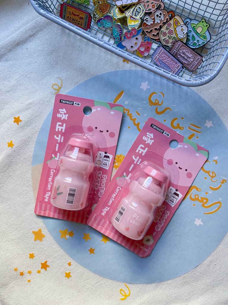 🍓شريط تصحيح جاف (ماسح حبر) على شكل علبة حليب كورية كيوت