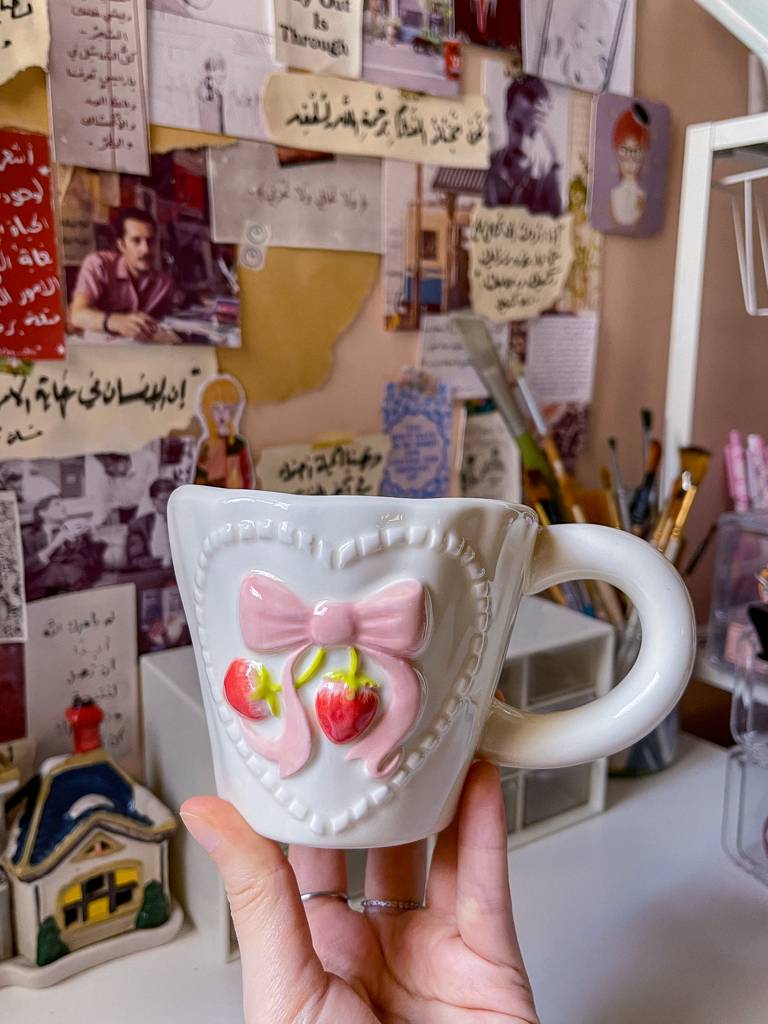 🎀🍓كوب فراولة وببيونة