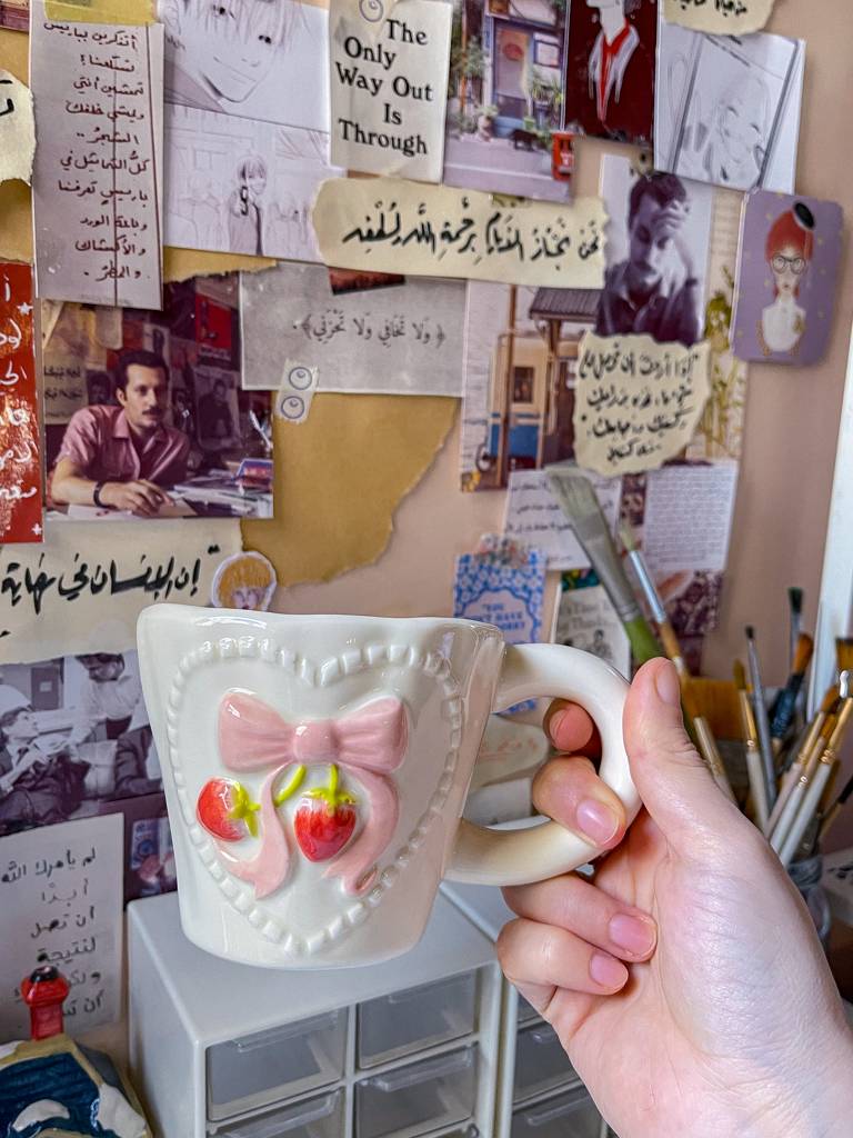 🎀🍓كوب فراولة وببيونة