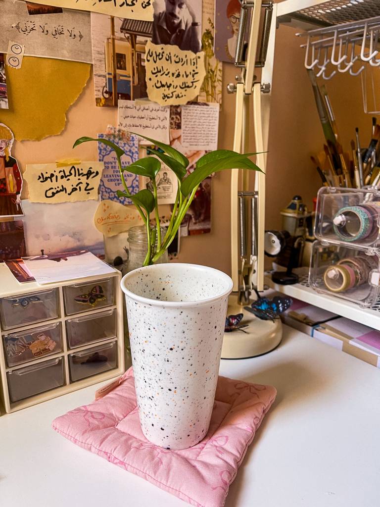 💛كوب هاندميد طويل ومميز