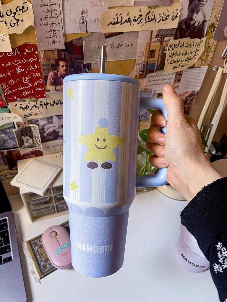 🐈‍⬛🌟كوب حراري سعة 1.183 لتر برسومات مميزة